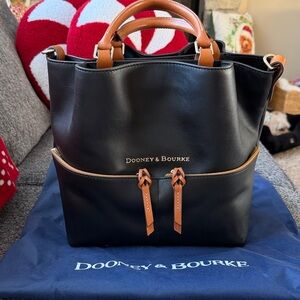 Dooney & Bourke Black and Brown Leather Bag